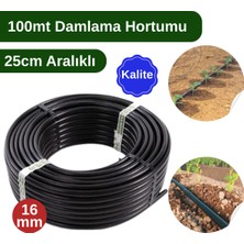 Topraksız Market 16MM Delikli Damla Sulama Borusu 100M 25CM Aralıklı