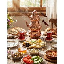 PremiumPort El Işlemeli Bakır Çaydanlık Takımı, Şık ve Zarif Tasarım