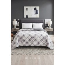 Sleep Garden Yatak Örtüsü/battaniye Gri Kareli Peluş Çift Taraflı