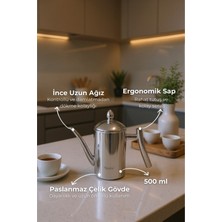 PremiumPort Çelik Demlik ve Yağlık Seti, 500ML, Çok Amaçlı Kullanım, Modern Tasarım
