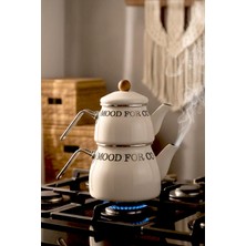 PremiumPort Emaye Çaydanlık Takımı, Çelik Saplı, Sağlam ve Şık Tasarım