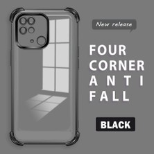 Ucuc Redmi 10C Uyumlu Şeffaf Silikon Köşe Koruma Lens Korumalı Elektroplatlı Kenar Kılıf