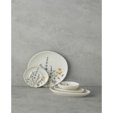 UltraMint Şık Mavi-Sarı 20 Parça Porselen Kahvaltı Takımı, 6 Kişilik Set