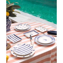 UltraMint Şık 6 Kişilik 15 Parça Mavi Beyaz Sunum Yemek Takımı