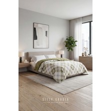 Sleep Garden Yatak Örtüsü/battaniye Yeşil Çizgili Peluş Çift Taraflı