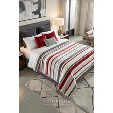 Sleep Garden Yatak Örtüsü/battaniye Kırmızı Çizgili Peluş Çift Taraflı