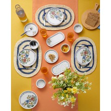 UltraMint Renkli 14 Parça Seramik Kahvaltı Takımı, 6 Kişilik Set