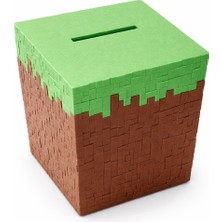 Yapı3D Minecraft Temalı Kumbara 10X10X10 cm – 3D Baskı Piksel Tasarım Para Biriktirme Kutusu