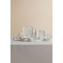 UltraMint Şık 28 Parça Porselen Kahvaltı ve Servis Takımı, 6 Kişilik Set