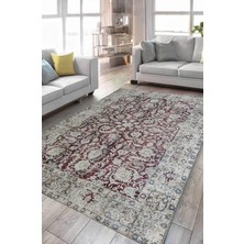 Çam Halı Anatolia 32-042 Etnik Eskitme Desenli Dokuma Tabanlı Yıkanabilir Şönil Salon ve Oda Halısı