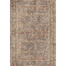 Çam Halı Anatolia 32-049 Etnik Eskitme Desenli Dokuma Tabanlı Yıkanabilir Şönil Salon ve Oda Halısı