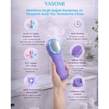Yasomi Multiface Sıcak - Soğuk Kompress ve Titreşimli Şarjlı Yüz Temizleme Cihazı - Mor