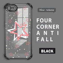 Ucuc iPhone 7/8/se 2020 2022 Uyumlu Şeffaf Silikon Köşe Koruma Lens Korumalı Elektroplatlı Kenar Kılıf Sevimli Tarz