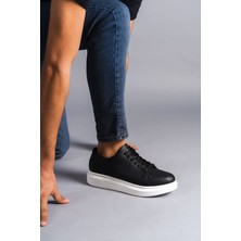 Zapatos SLW151 Boost Bağcıklı Cilt Erkek Günlük Sneaker Ayakkabı Cbt - Siyah