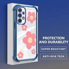 Ucuc Samsung Galaxy A32 Uyumlu Şeffaf Silikon Köşe Koruma Lens Korumalı Elektroplatlı Kenar Kılıf Sevimli Tarz