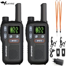 Valkyrie Baofeng Çiftli Telsiz Seti – 5 Km Çekim, Type-C Şarjlı, LED Fenerli (2 Adet)