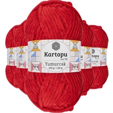 Remstdrk 5 Adet Yumurcak Kadife El Örgü Ipi Açık Kırmızı K165