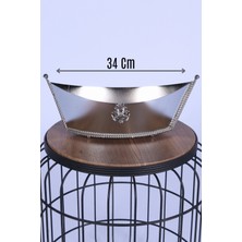 Yapay Çiçek Sitesi Metal Dekoratif Çiçeklik Sunumluk Büyük Kayık Gümüş