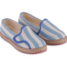 Cotto Shoes Turkuaz-Bej Keten Kadın Sneaker