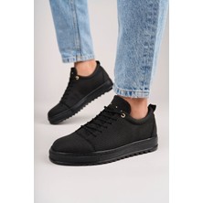 Zapatos SLW152 Cool Bağcıklı Keten Erkek Günlük Spor Klasik Ayakkabı Kst - Siyah