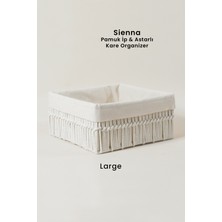 Marrien Sienna Organizer El Yapımı Ekru Pamuk İp Astarlı D