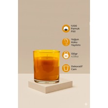 Marrien Granny Beyaz Çiçek Kokulu Mum 130 gr– Şeffaf Sarı Bardak