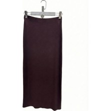 Rose Arya Kahve Uzun Düz Etek