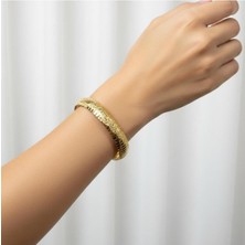 Kuyumcu Nurettin 10 gr (Gram) Kristal Desenli Şarnel Bilezik 22 Ayar Altın Yatırımlık Işçiliksiz