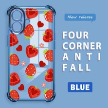 Ucuc iPhone 16 Uyumlu Şeffaf Silikon Köşe Koruma Lens Korumalı Elektroplatlı Kenar Kılıf Meyve Desen