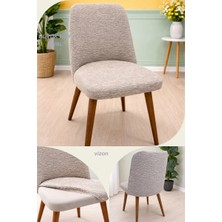 UY STYLE Jakarli Kumaş Çubuk Desen Büyük Oval Sandalye Kılıfı,likrali ,esnekli Oval Sandalye Örtüsü 1 Adet