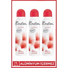 Remstdrk 3 Adet Emotion Romance Kadın Vegan Deodorant 150 ml Hızlı Kurur, Leke Bırakmaz