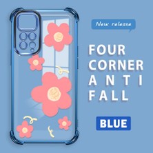 Ucuc Redmi Note 11S Uyumlu Şeffaf Silikon Köşe Koruma Lens Korumalı Elektroplatlı Kenar Kılıf Sevimli Tarz