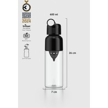 Renga Moon 600 ml Tritan Sıkacaklı Detoks Matara 911028 Siyah