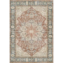 Çam Halı Anatolia 32-064 Etnik Eskitme Desenli Dokuma Tabanlı Yıkanabilir Şönil Salon ve Oda Halısı