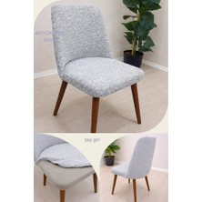UY STYLE Jakarli Kumaş Çubuk Desen Büyük Oval Sandalye Kılıfı,likrali ,esnekli Oval Sandalye Örtüsü 1 Adet