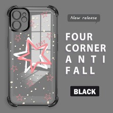 Ucuc iPhone 11 Uyumlu Şeffaf Silikon Köşe Koruma Lens Korumalı Elektroplatlı Kenar Kılıf Sevimli Tarz