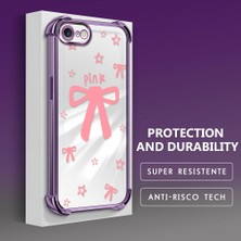 Ucuc iPhone 7/8/se 2020 2022 Uyumlu Şeffaf Silikon Köşe Koruma Lens Korumalı Elektroplatlı Kenar Kılıf Sevimli Tarz