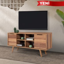 EVMO Home 3320 Sina Tv Ünitesi 130 cm ( Ahşap Ayaklı , Metal Kulplu ) Söğüt