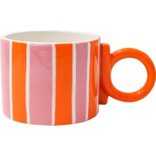 Que Rico - Ines Çizgili Balerin El Boyaması Kupa