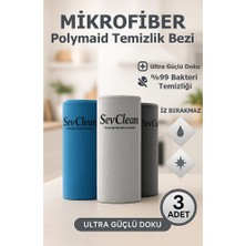 Mikrofiber Polymaid Temizlik Bezi 3 Adet Sevclean 40CM x 60CM