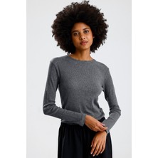 Rose Arya Gri Uzun Kol Basic Tshirt
