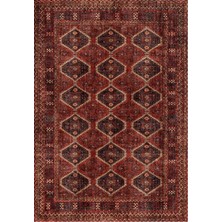 Çam Halı Anatolia 32-058 Etnik Afgan Halısı Desenli Dokuma Tabanlı Yıkanabilir Şönil Salon ve Oda Halısı