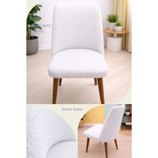 UY STYLE Jakarli Kumaş Çubuk Desen Büyük Oval Sandalye Kılıfı,likrali ,esnekli Oval Sandalye Örtüsü 1 Adet