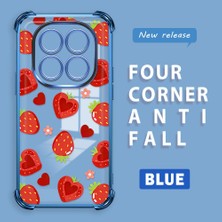 Ucuc Redmi Note 14 Pro 4g Uyumlu Şeffaf Silikon Köşe Koruma Lens Korumalı Elektroplatlı Kenar Kılıf Meyve Desen