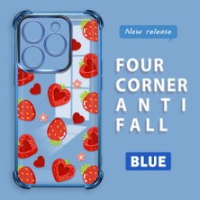 Ucuc Tecno Spark 20/20C Uyumlu Şeffaf Silikon Köşe Koruma Lens Korumalı Elektroplatlı Kenar Kılıf Meyve Desen