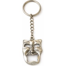 Herşey Nota Tiyatro Maskesi Formlu Metal Figür Anahtarlık – Tasarım Metal Anahtarlık