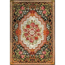 Çam Halı Anatolia 32-033 Karabağ Halısı Desenli Dokuma Tabanlı Yıkanabilir Şönil Salon ve Oda Halısı