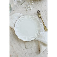 UltraMint Gold 6 Kişilik Premium Porselen Pasta Tabağı Takımı, Şık ve Zarif Tasarım