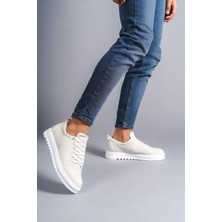 Zapatos SLW152 Cool Bağcıklı Keten Erkek Günlük Spor Klasik Ayakkabı Kbt - Beyaz
