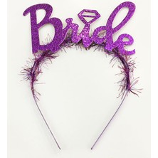 MERİVİA Mor Renk Bekarlığa Veda Italik Yazı Alyanslı Bride Taç (5405)